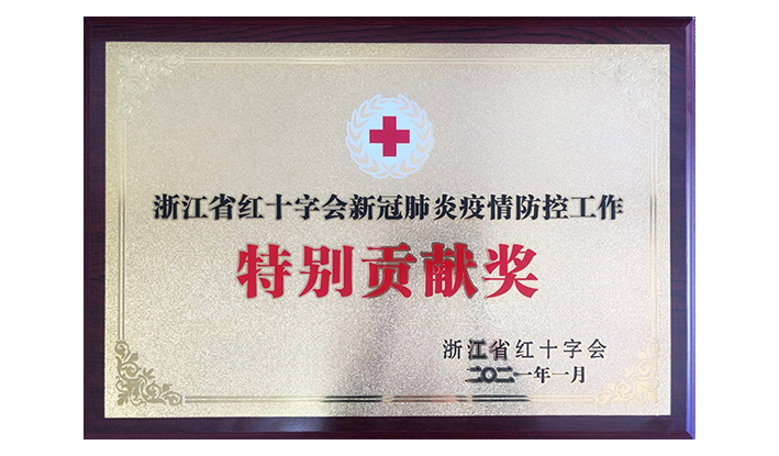 浙江省红十字会授予通宝TB222“新冠疫情防控特别贡献奖”
